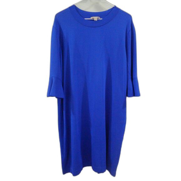 COS | Dresses | Cos Cobalt Blue Knit Ruffle Sleeve Dress Eur L | Poshmark